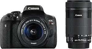 Canon EOSKISSX8I-WKIT DSLR Camera 18-55mm & 55-250mm Lens Kit