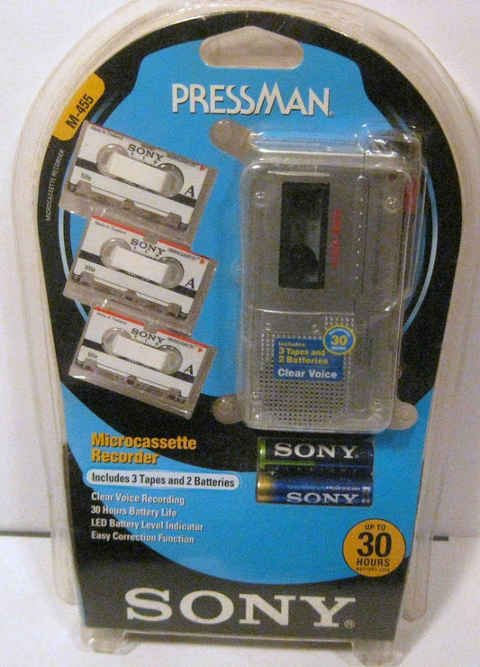 Sony M-455 Microcassette Recorder Value Pack Portable
