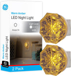 GE 11286 Jewel LED Amber Night Light 2-Pack