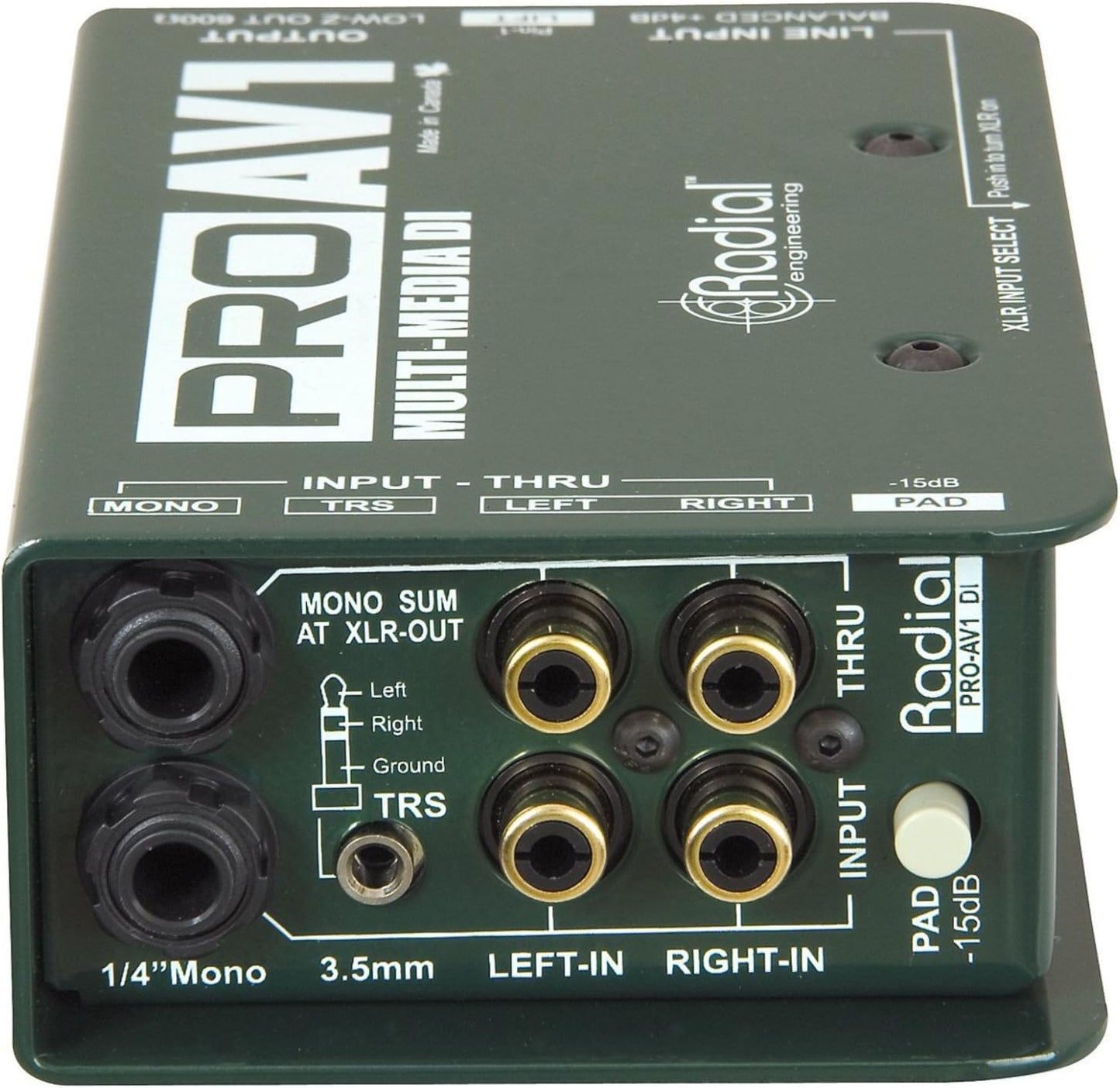 Radial Engineering R8001112 ProAV1 DI Box XLR Cable Bundle