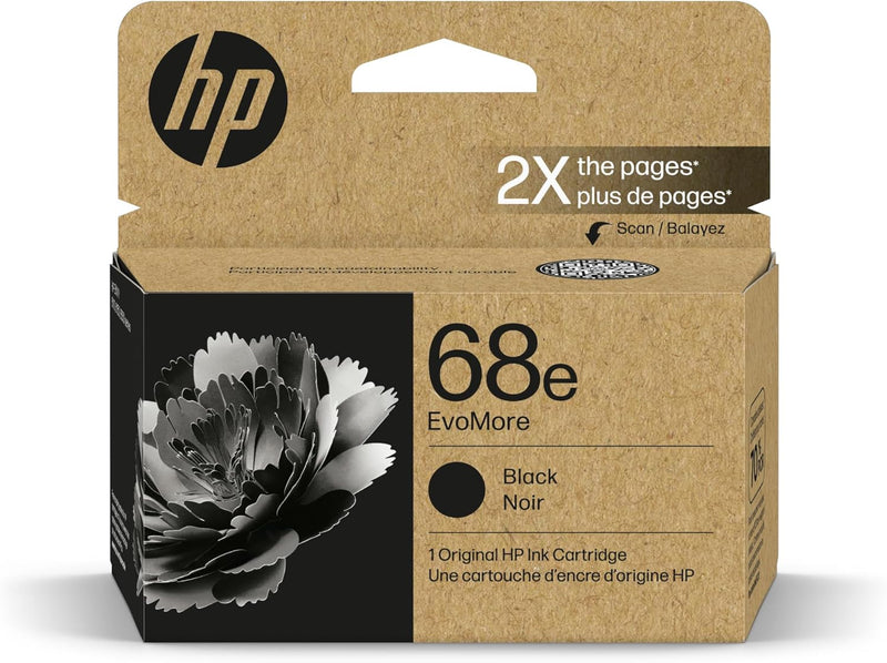 HP 7FP22TN 68e EvoMore Black Ink Cartridge — main product image