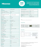 Hisense AP55023HR1GD 8000 BTU Portable AC Renewed