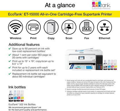 Epson ET-15000 EcoTank - Wireless All-in-One Printer, 13x19