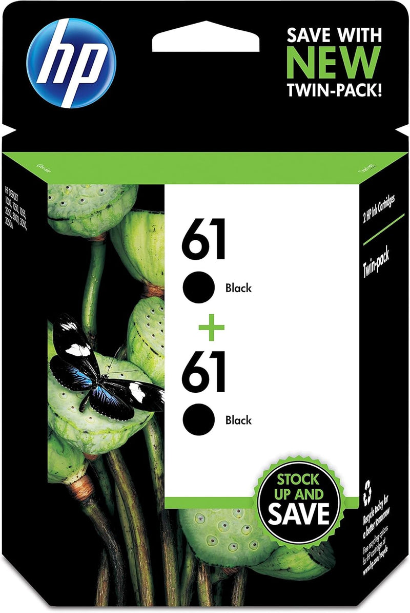 HP CZ073FN 61 Black Ink Cartridge Twin Pack — main product image