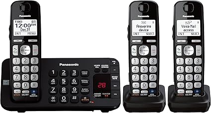Panasonic KX-TGE243B Cordless Phone System 3 Handsets — main product image