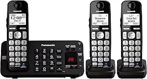 Panasonic KX-TGE243B DECT 6.0 Cordless Phone 3 Handsets — main product image