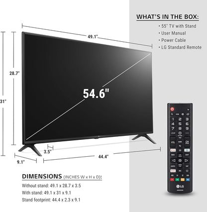 LG 55UN7000PUB 55" 4K Smart TV, Alexa Compatible, UHD