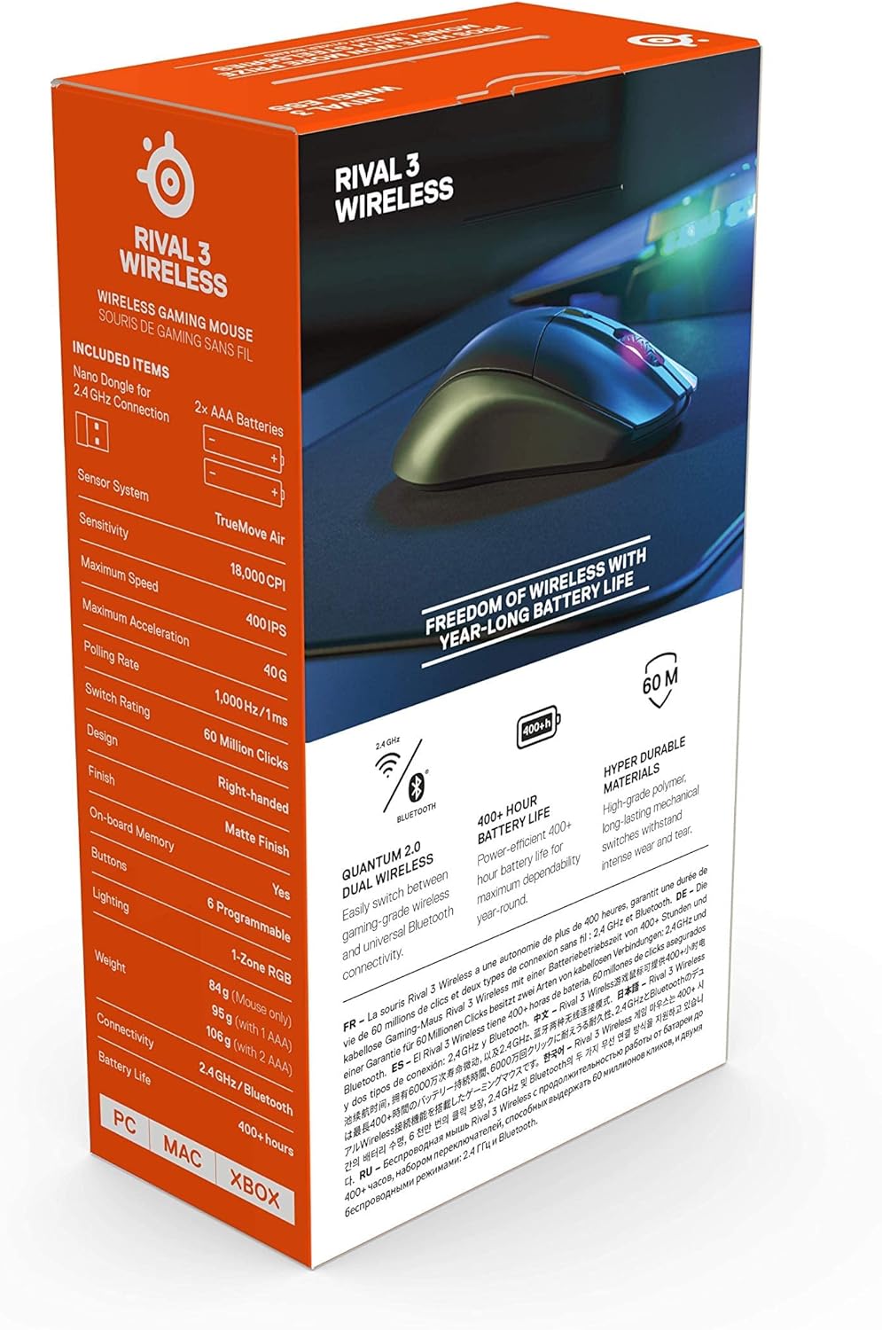 SteelSeries 62521 Rival 3 Wireless Gaming Mouse