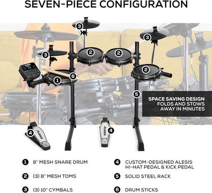 Alesis Turbo Mesh Kit Electronic Drum Set - Mesh Heads