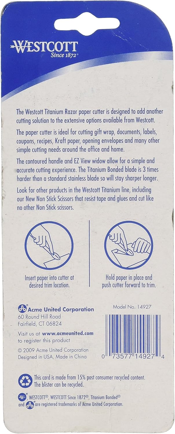 Westcott 14927 Titanium Bonded Razor Paper Cutter