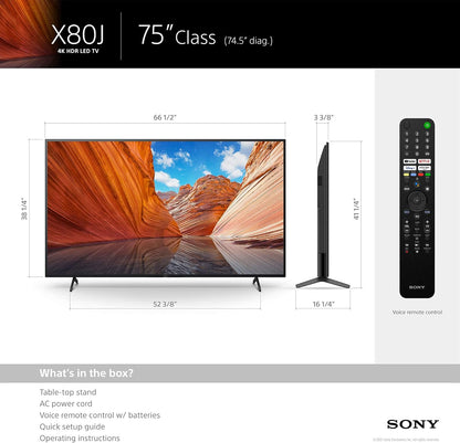 Sony X80J 75-Inch 4K Ultra HD Google TV