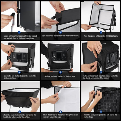 Neewer NL660, RGB660 PRO II Softbox Diffuser with Grid