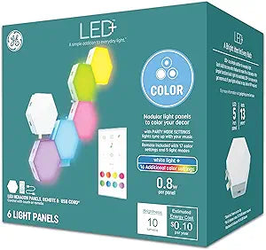 GE 93129895 LED+ Color Changing Hexagon Tile Panels — main product image