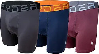Spyder Mens Boxer Briefs Performance Compression Shorts 3-Pack