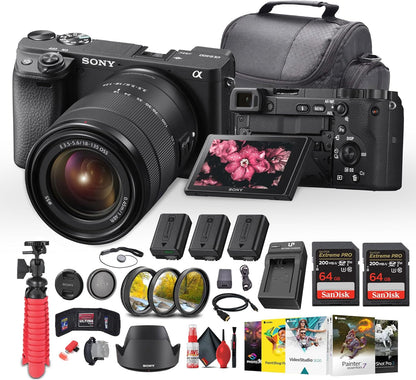 Sony ILCE-6400M/B a6400 18-135mm Lens Bundle Renewed