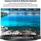 Neewer 72mm Variable ND/CPL Filter: True Colors, 2-in-1