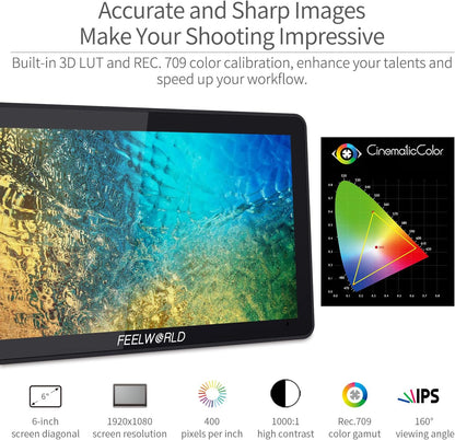 FEELWORLD F6 PLUS V2 6" Touchscreen Camera Monitor Kit