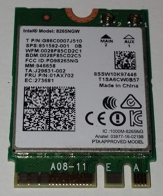 Intel 8265.NGWMG Dual Band Wireless-AC Bluetooth Adapter