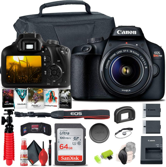 Canon 2628C003AA EOS Rebel T100: DSLR Kit, Lens, 64GB (Renewed)