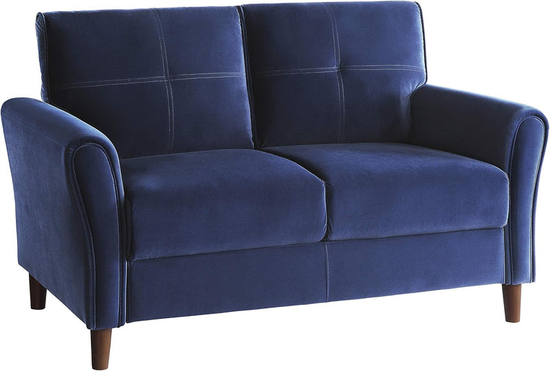 Lexicon Morgan Velvet Loveseat Sofa - Blue — main product image