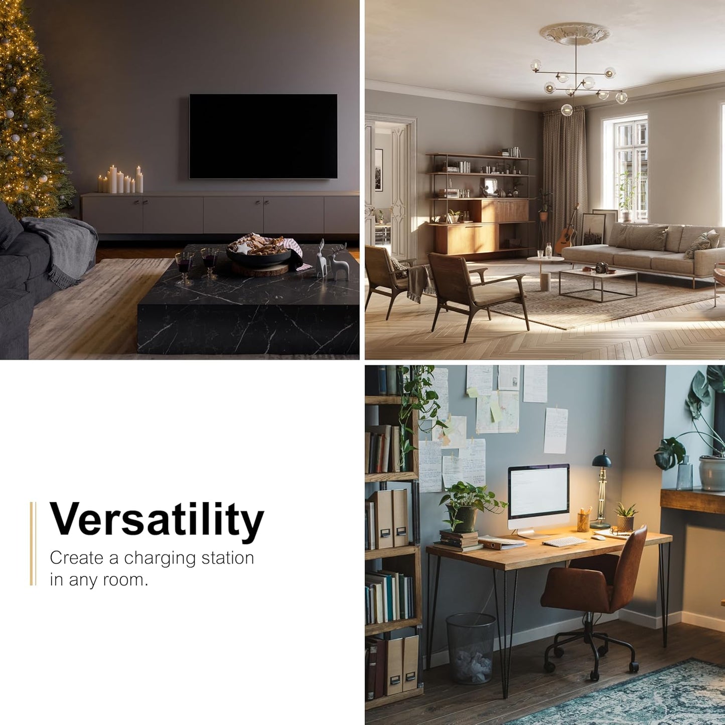 GE UltraPro 5-Outlet Extender USB Wall Tap Surge Protector