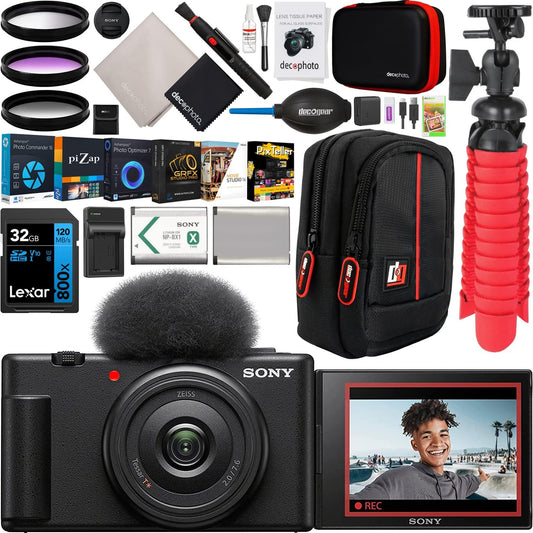 Sony E3SNZV1FB ZV-1F Vlogging Camera 4K Bundle