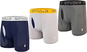 Spyder Performance Mesh Mens Boxer Briefs Sports Underwear 3 Pack