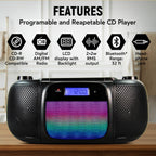 Magnavox MD6972 Portable CD Boombox Bluetooth Radio Lights