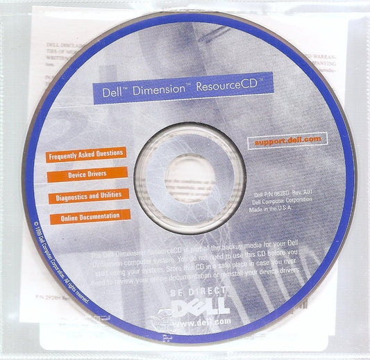 Dell Dimension 1999 Resource CD Drivers Utilities
