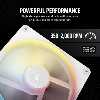 Corsair CO-9051055-WW iCUE Link LX140-R RGB Reverse Fan White