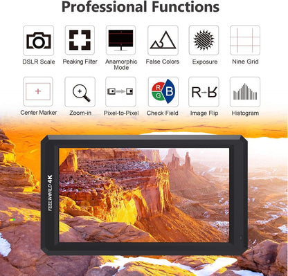 FEELWORLD FWDF6 6" 4K HDMI On-Camera Monitor Bundle