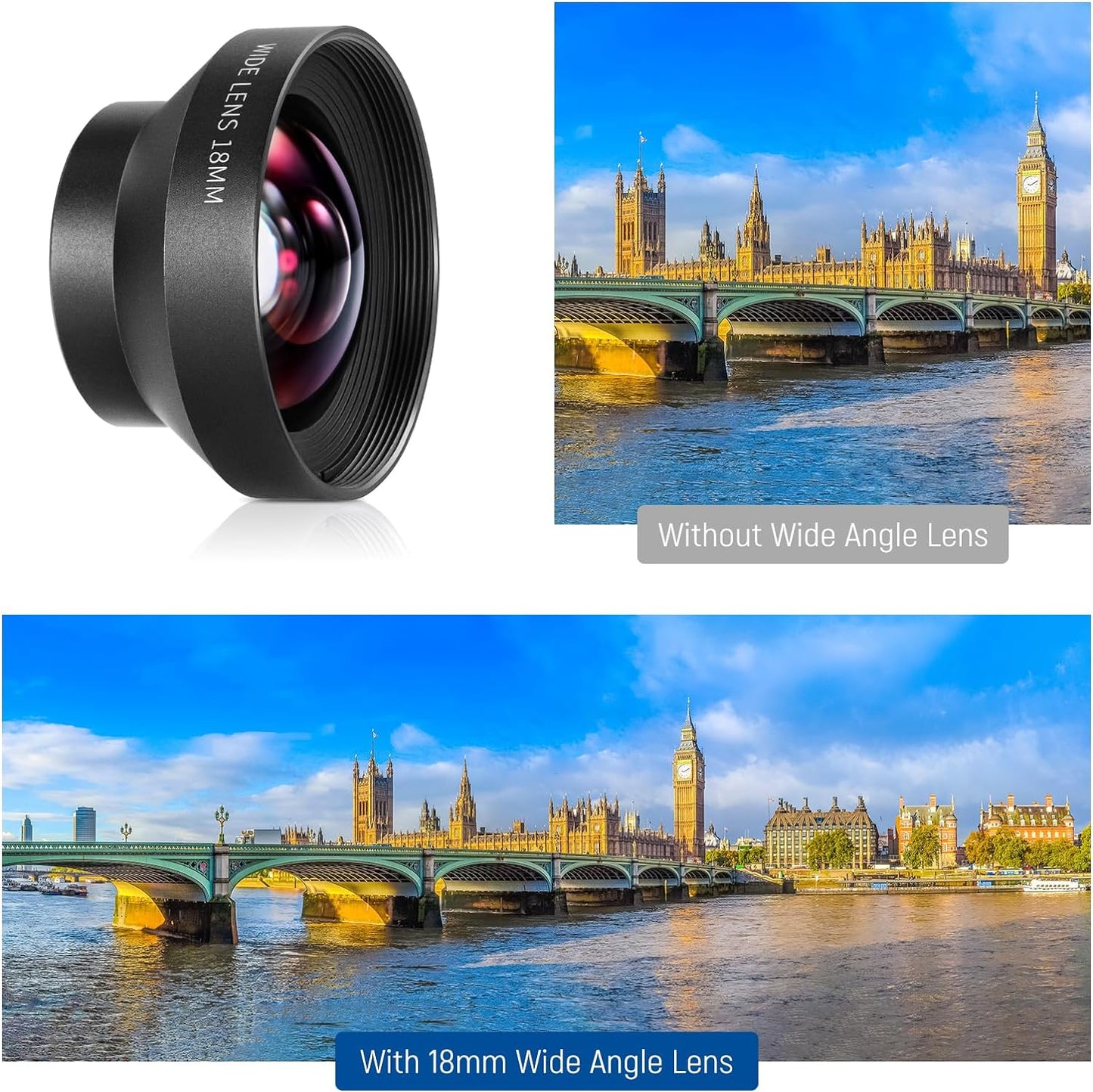 Neewer 10103183: 18mm HD Wide Angle Phone Lens, 17mm Thread