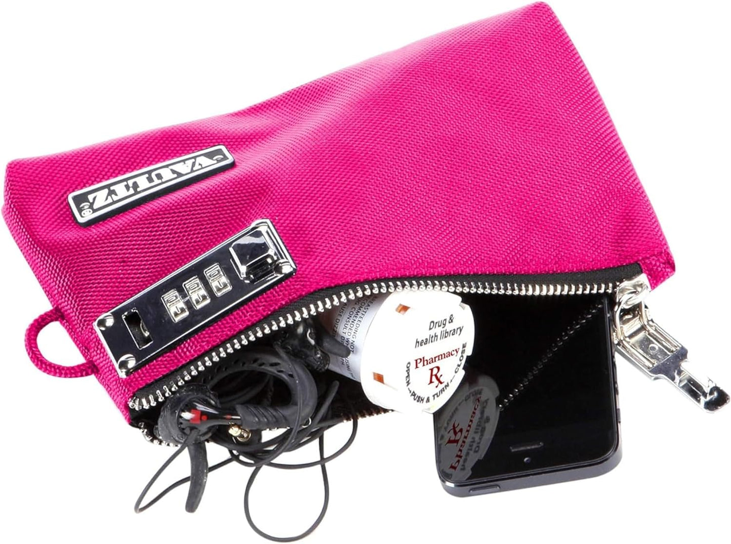 Vaultz VZ00471 Locking Money Bag 5x8 Pink Security Pouch