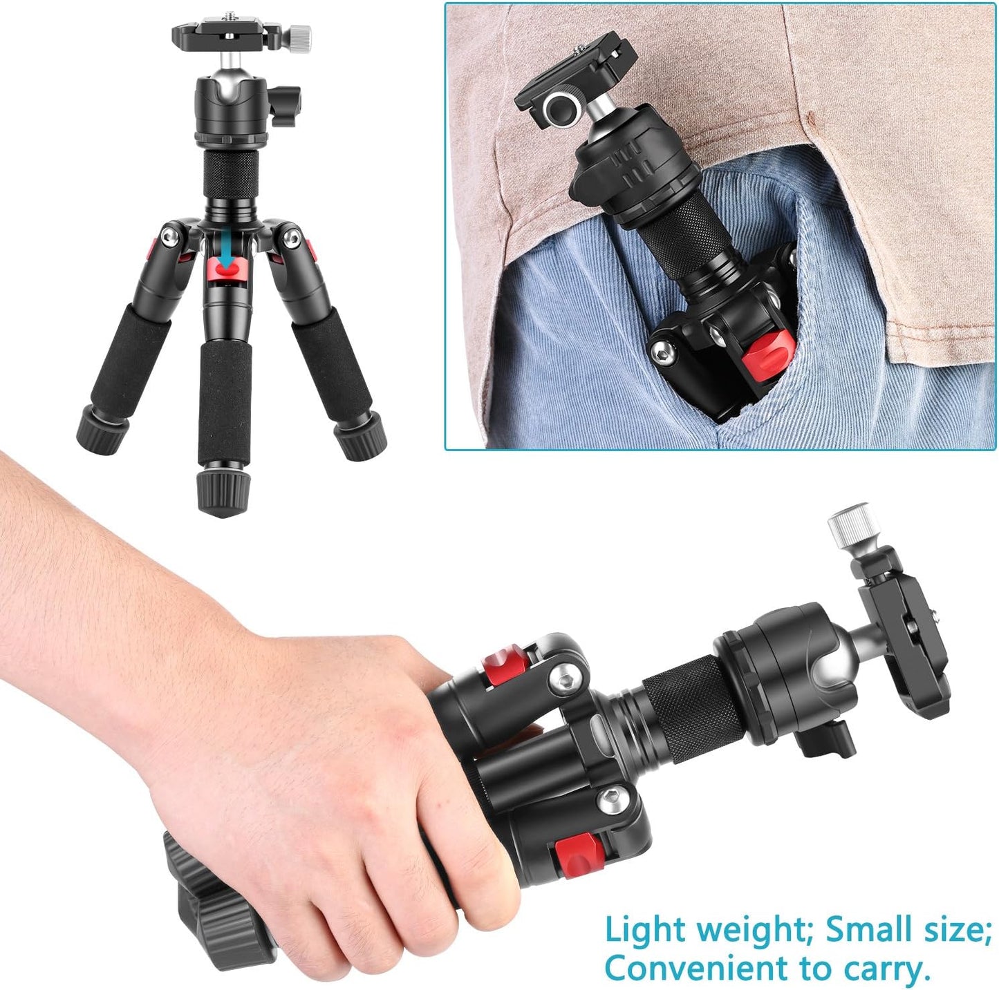 Neewer TP-AAM521 Portable Mini Tripod with Ball Head