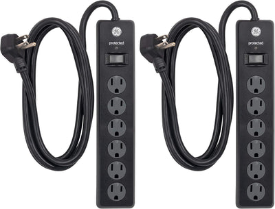 GE 54639 - 6-Outlet Surge Protector 2-Pack - 6ft Cord