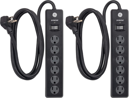 GE 54639 - 6-Outlet Surge Protector 2-Pack - 6ft Cord