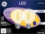 GE 23049 LED 25W Soft White G25 Globe Bulbs - 2 Pack