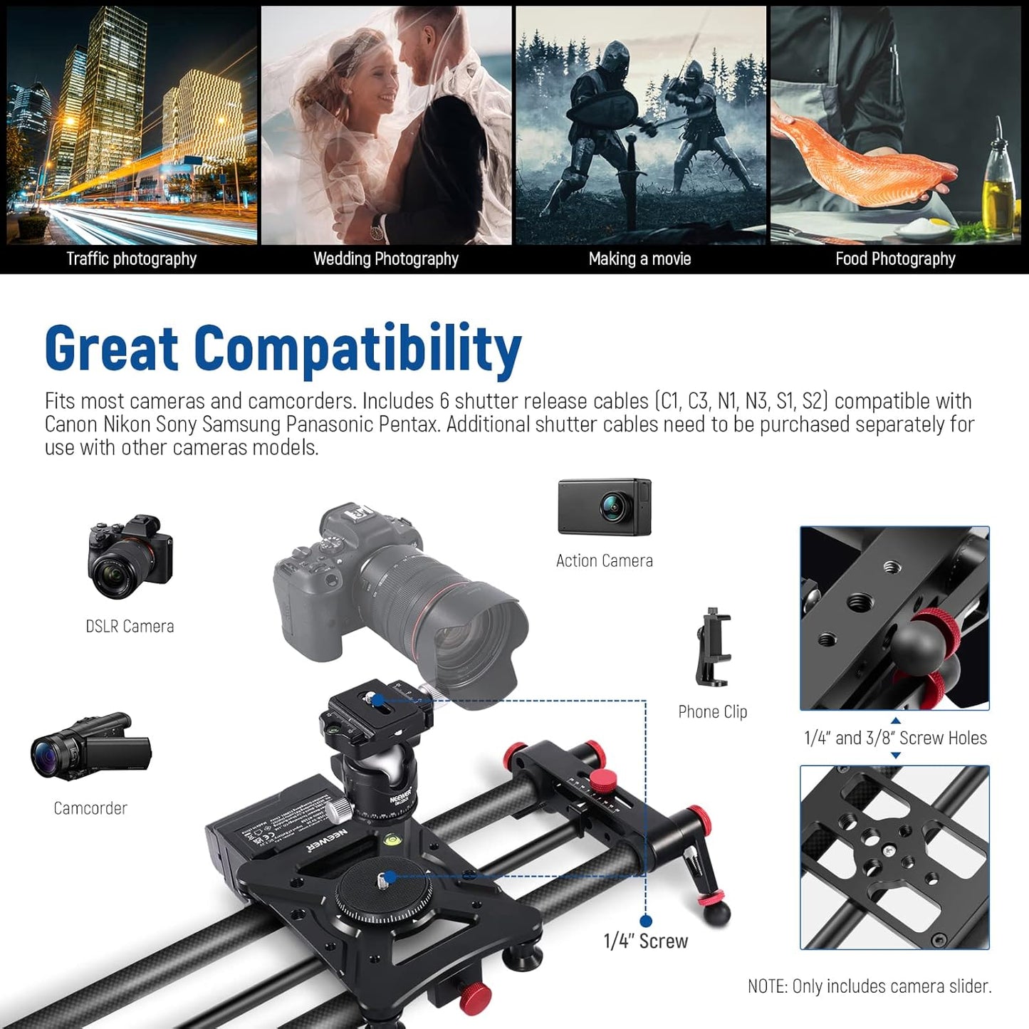 Neewer 10101208 Motorized Camera Slider 47"