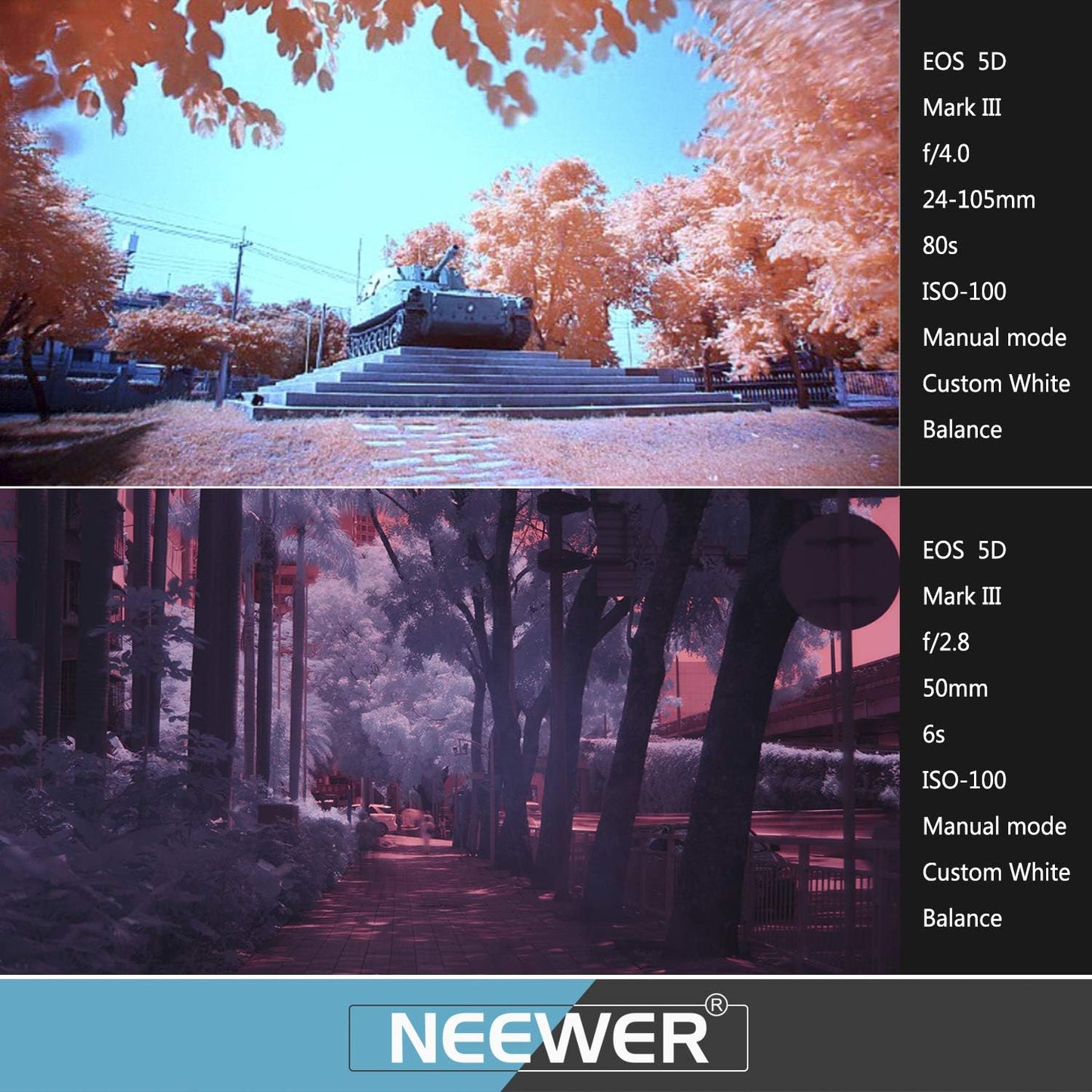 Neewer IR 52MM Infrared Filter Set IR720, IR760, IR850, IR950