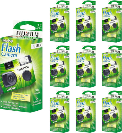 Fujifilm FUJIQSFLASH QuickSnap Flash 400 Disposable Camera 10-Pack