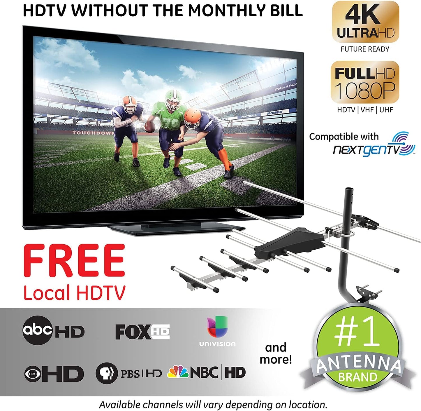 GE 33685 Outdoor HD Digital TV Antenna Yagi Style