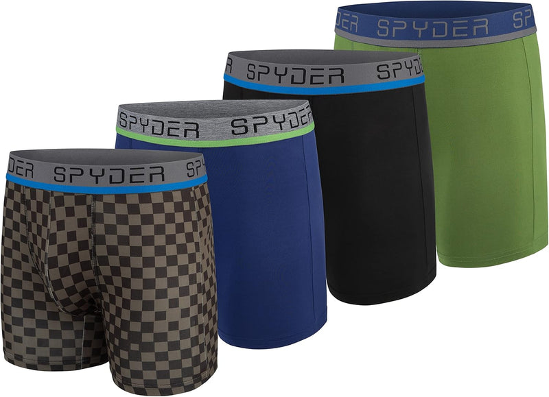 Spyder Poly Spandex Mens Performance Boxer Briefs 4-Pack — main product image