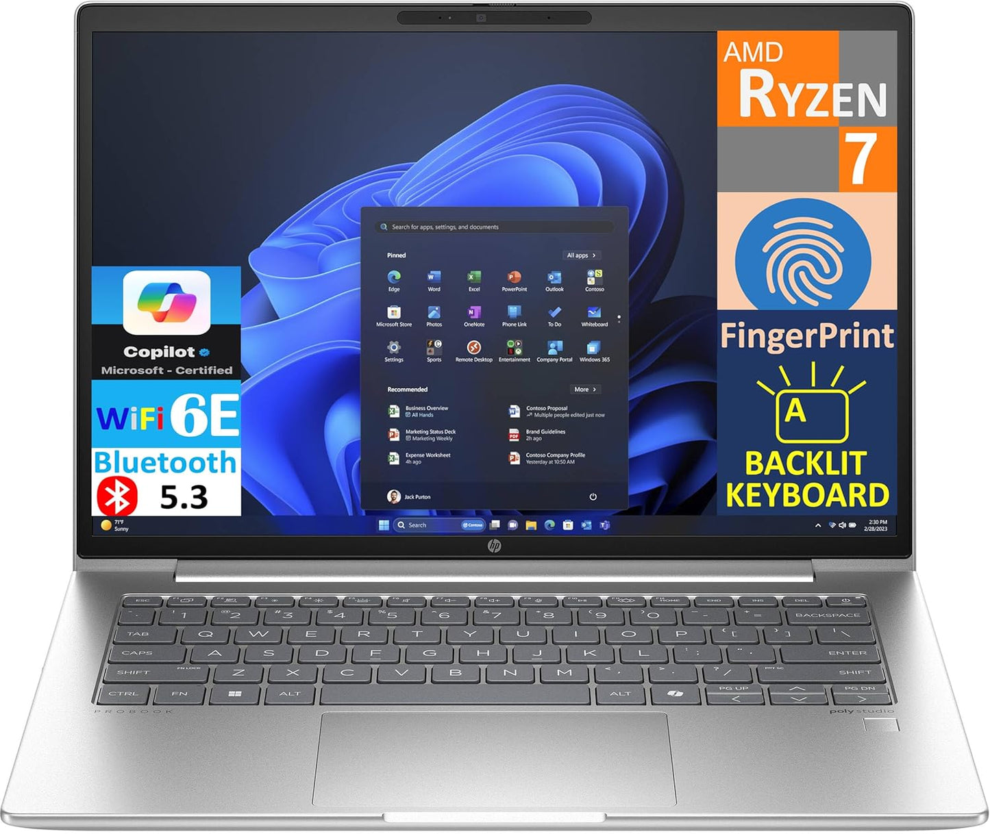 HP ProBook 445 G11 - Ryzen 7 - 16GB RAM 512GB SSD - 14" FHD+ Laptop