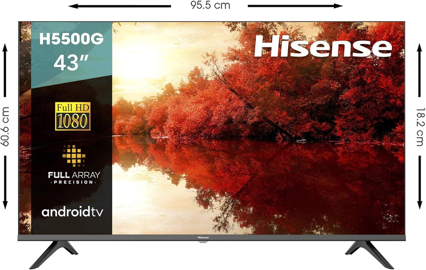 Hisense 43H5500G 43" 1080p Android Smart TV (Renewed)
