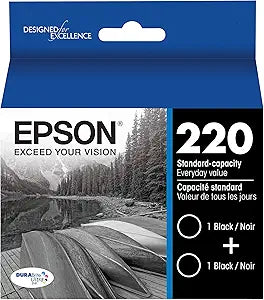 Epson T220120-D2 DURABrite Black Standard Capacity Ink Cartridge Dual Pack