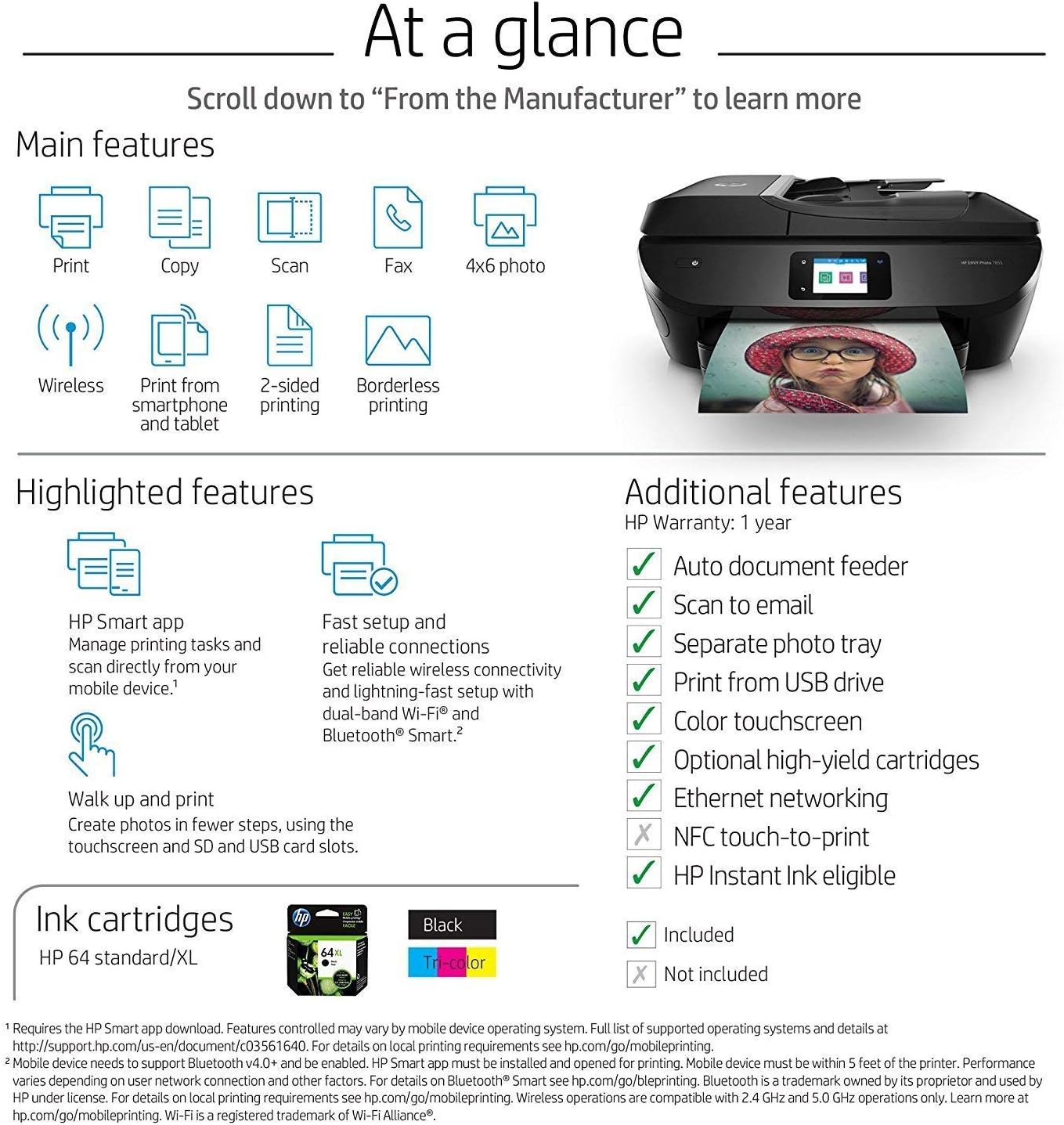 HP 7855 Envy Wireless Photo Printer (Renewed)