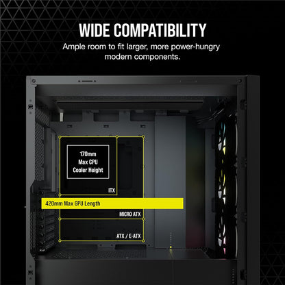 Corsair CC-9011212-WW iCUE 5000X RGB Black Mid-Tower Case