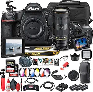 Nikon 1585 D850 DSLR Camera 70-200mm Lens Bundle Renewed