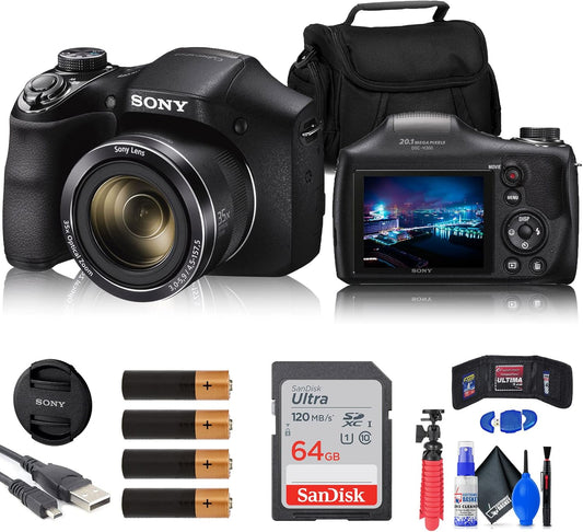 Sony DSCH300/B Cyber-Shot 35x Zoom Camera Bundle (Renewed)