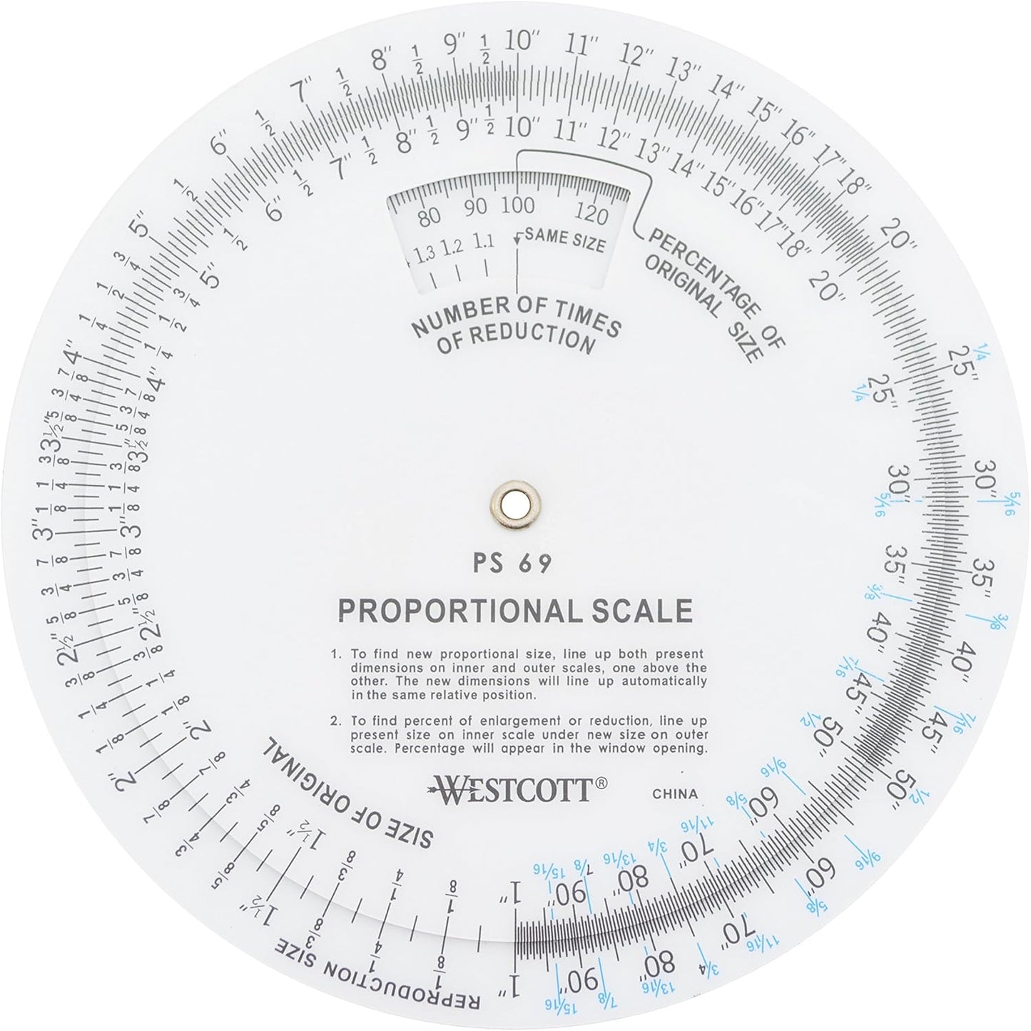 Westcott PS-69 5" Proportional Scale for Artists Designers